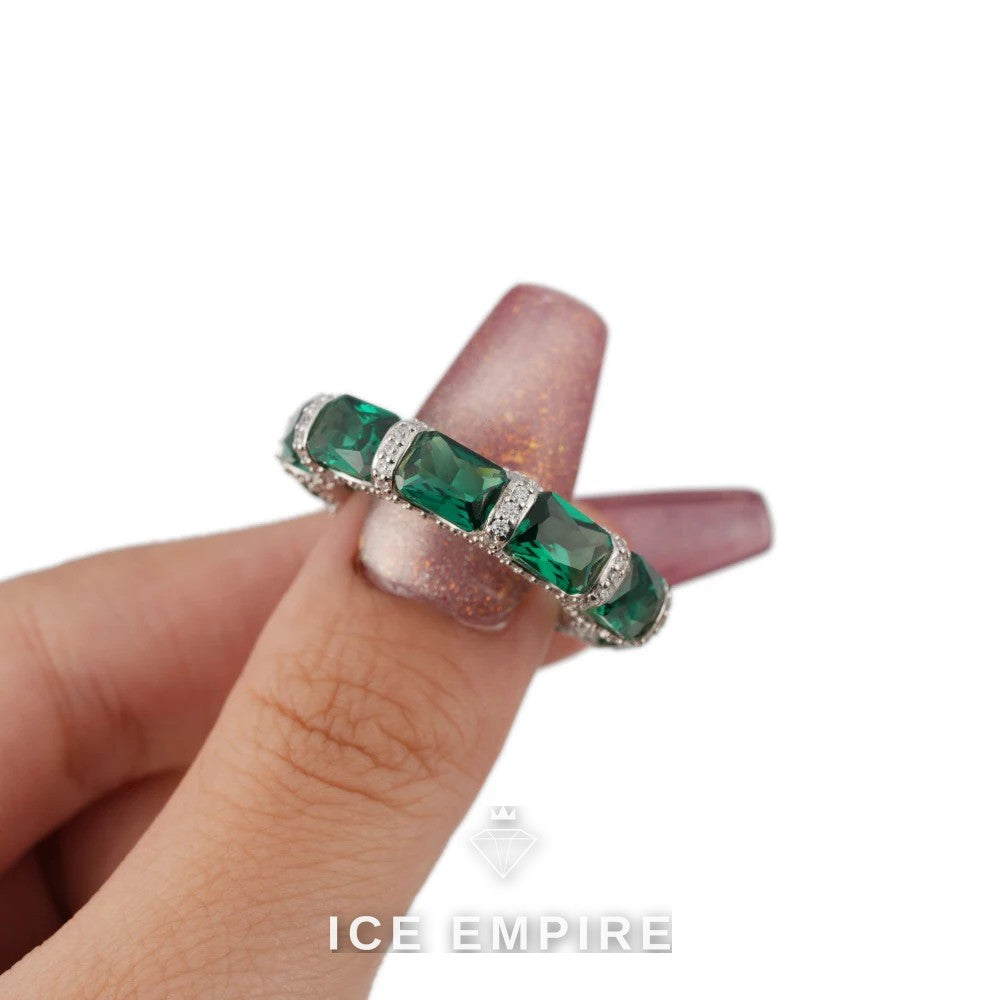 Iced Out 925 Silver Lab Grown Diamond Engagement Ring