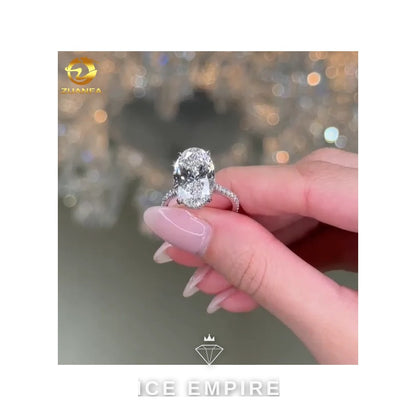 Iced Out 18K Gold Lab Grown Diamond Engagement Ring