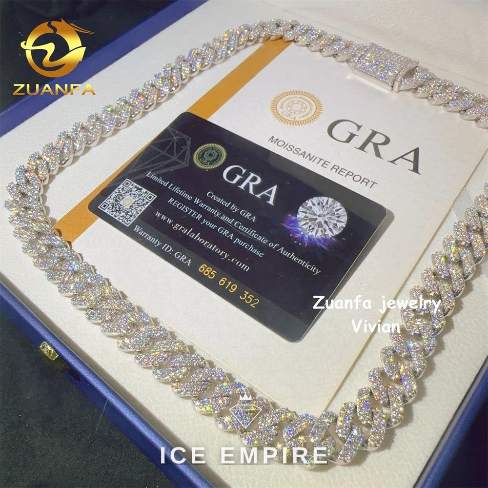 Iced Out Rose Gold Plated Moissanite Cuban Chain