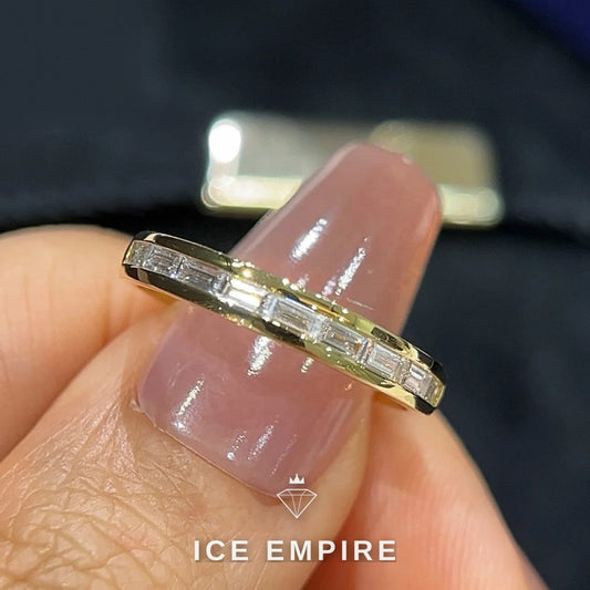 Iced Out Baguette 18K Gold Lab Grown Diamond Ring