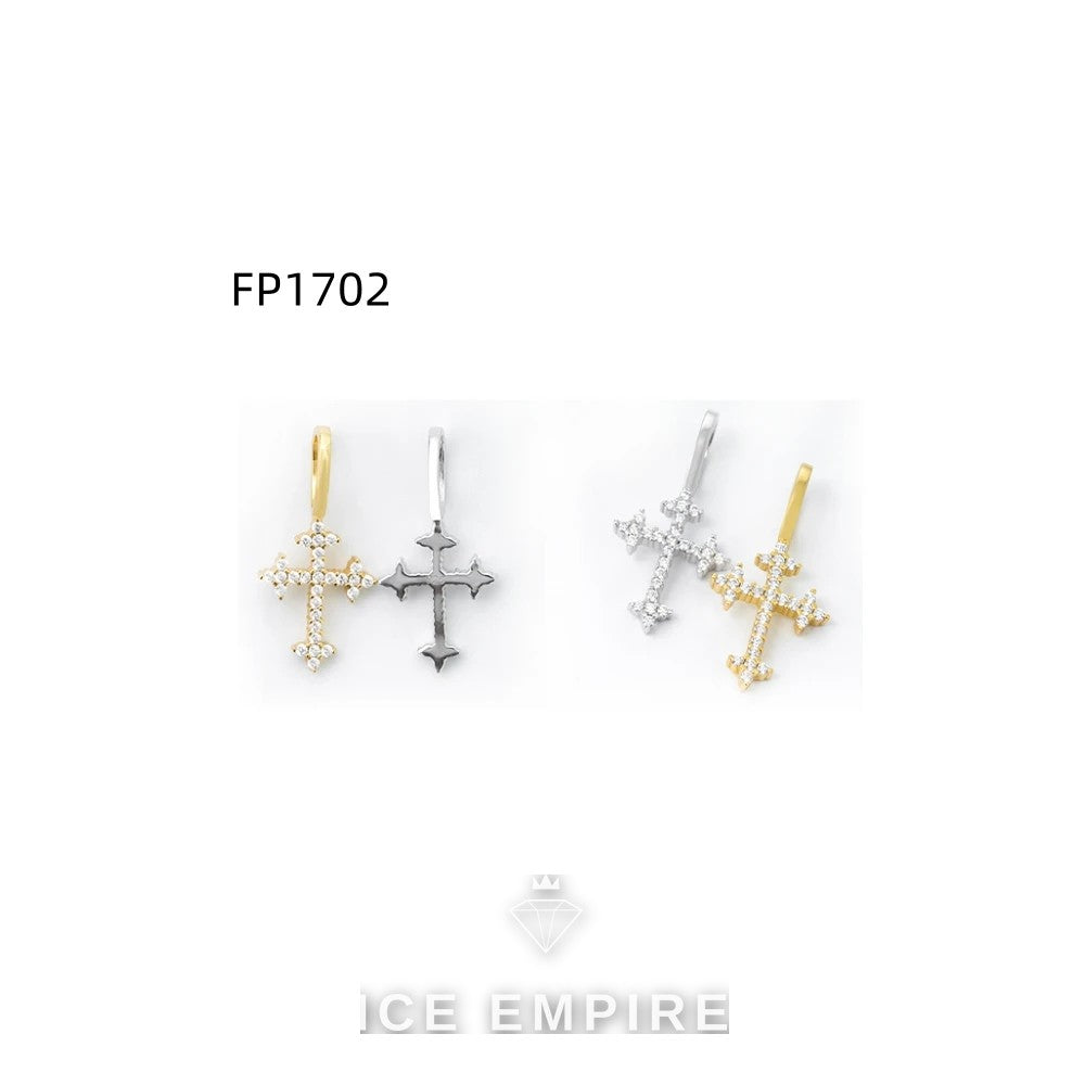 Iced Out Cross Rose Gold Plated Moissanite Pendant