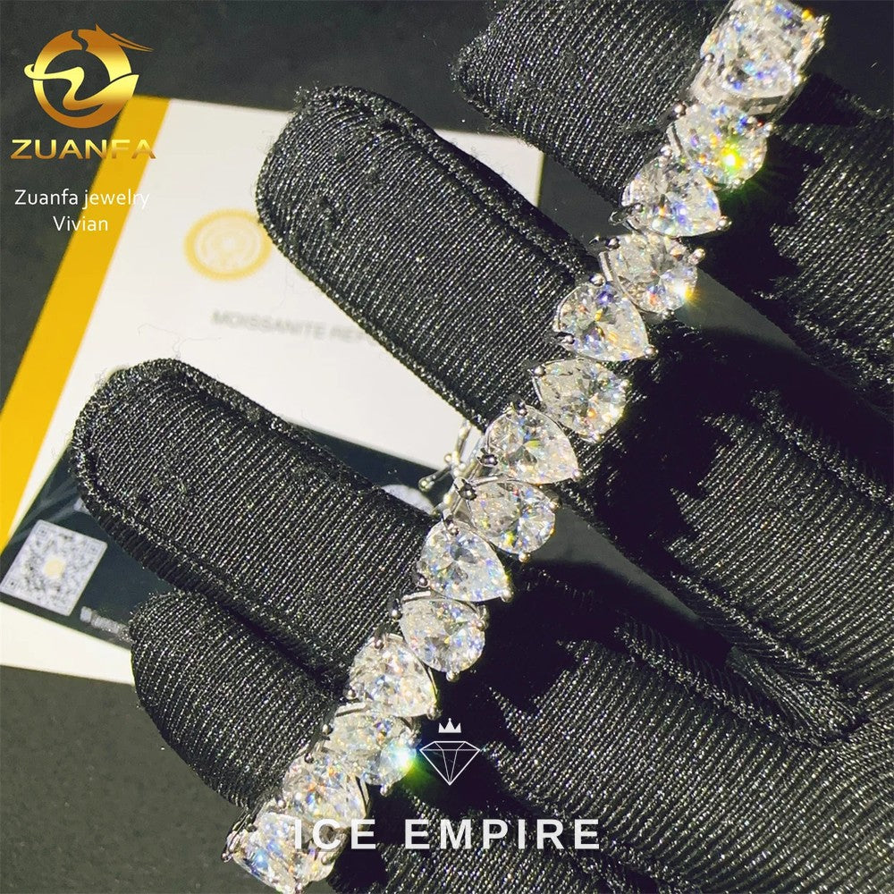 Iced Out 925 Silver Moissanite Tennis Chain