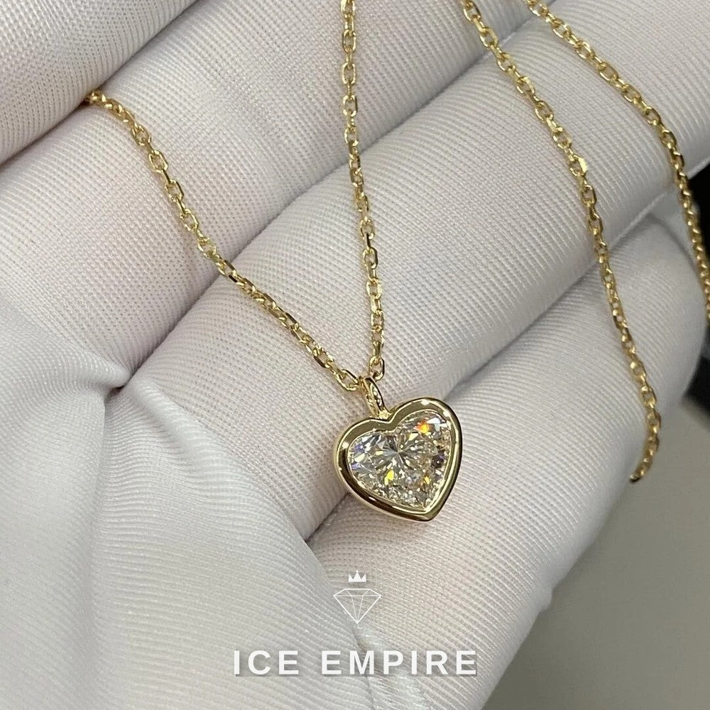 Iced Out Heart Gold Plated Lab Grown Diamond Chain