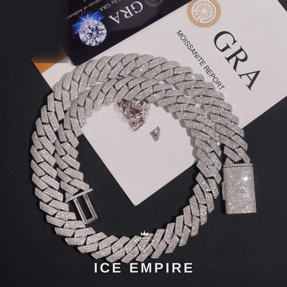 Iced Out Rose Gold Plated Moissanite Cuban Chain