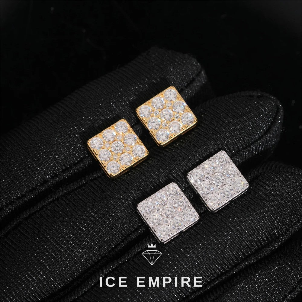 Iced Out Rose Gold Plated Moissanite Earrings