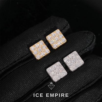 Iced Out Rose Gold Plated Moissanite Earrings