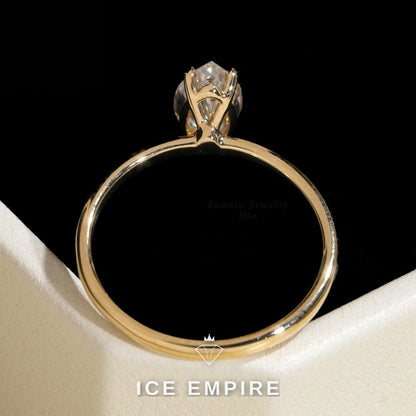 Iced Out Rose Gold Plated Moissanite Engagement Ring