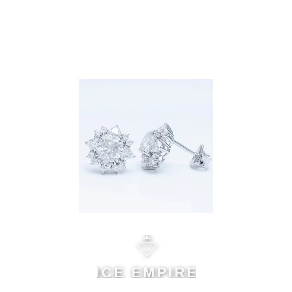 Iced Out 925 Silver Moissanite Stud Earrings