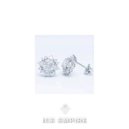 Iced Out 925 Silver Moissanite Stud Earrings
