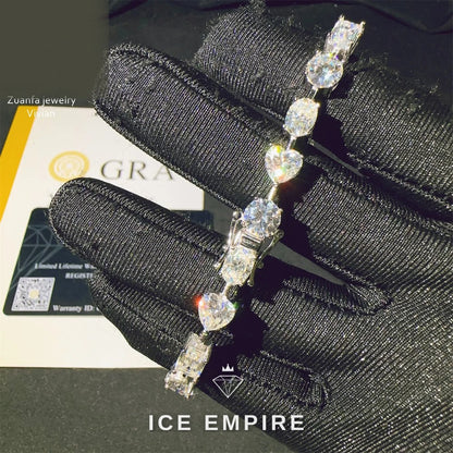 Iced Out 925 Silver Moissanite Tennis Chain