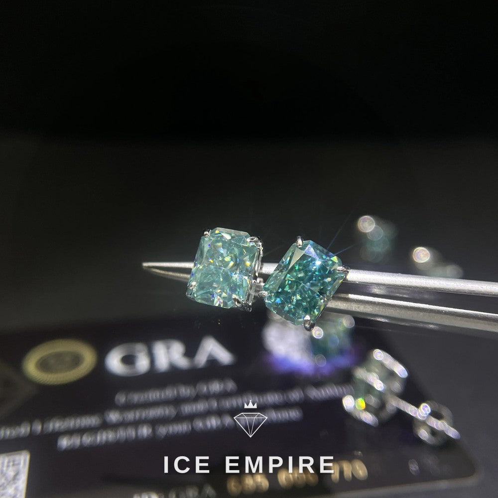 Iced Out 925 Silver Moissanite Earrings