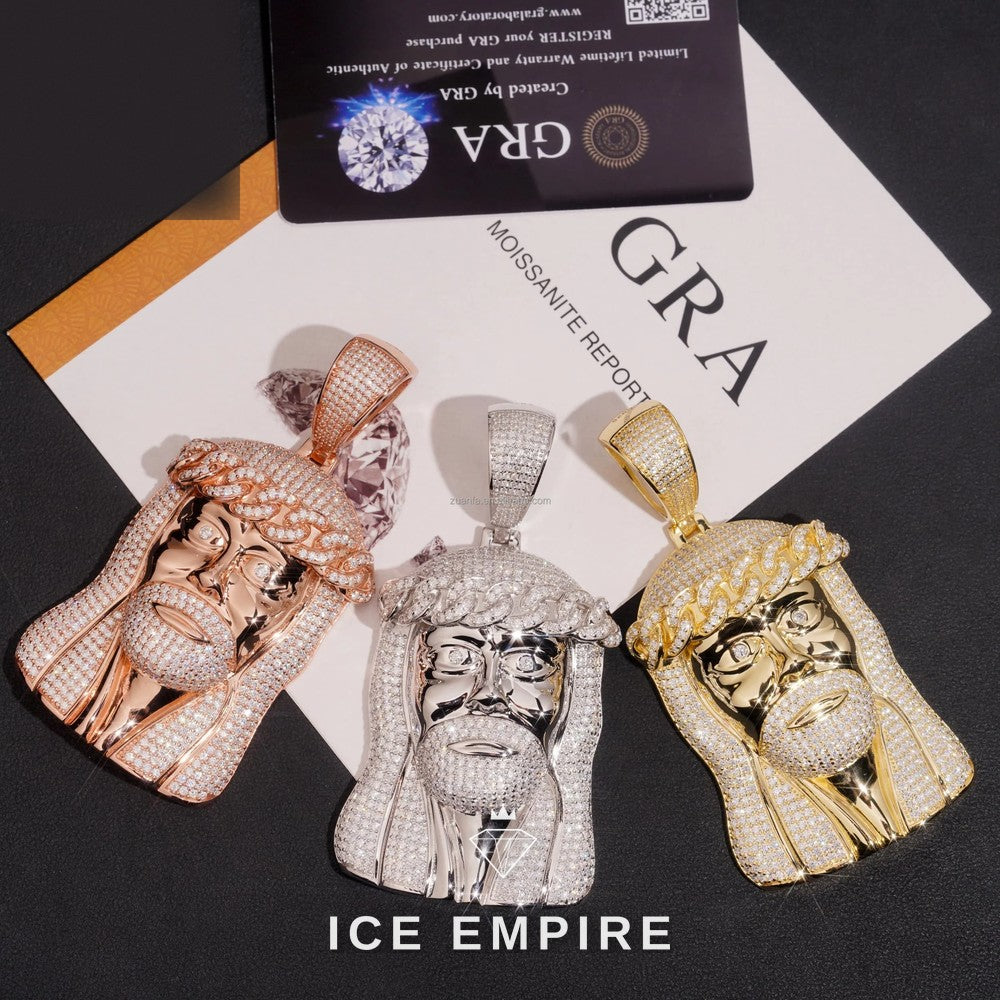 Iced Out Rose Gold Plated Moissanite Pendant