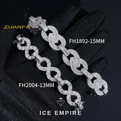 Iced Out 925 Silver Moissanite Cuban Chain