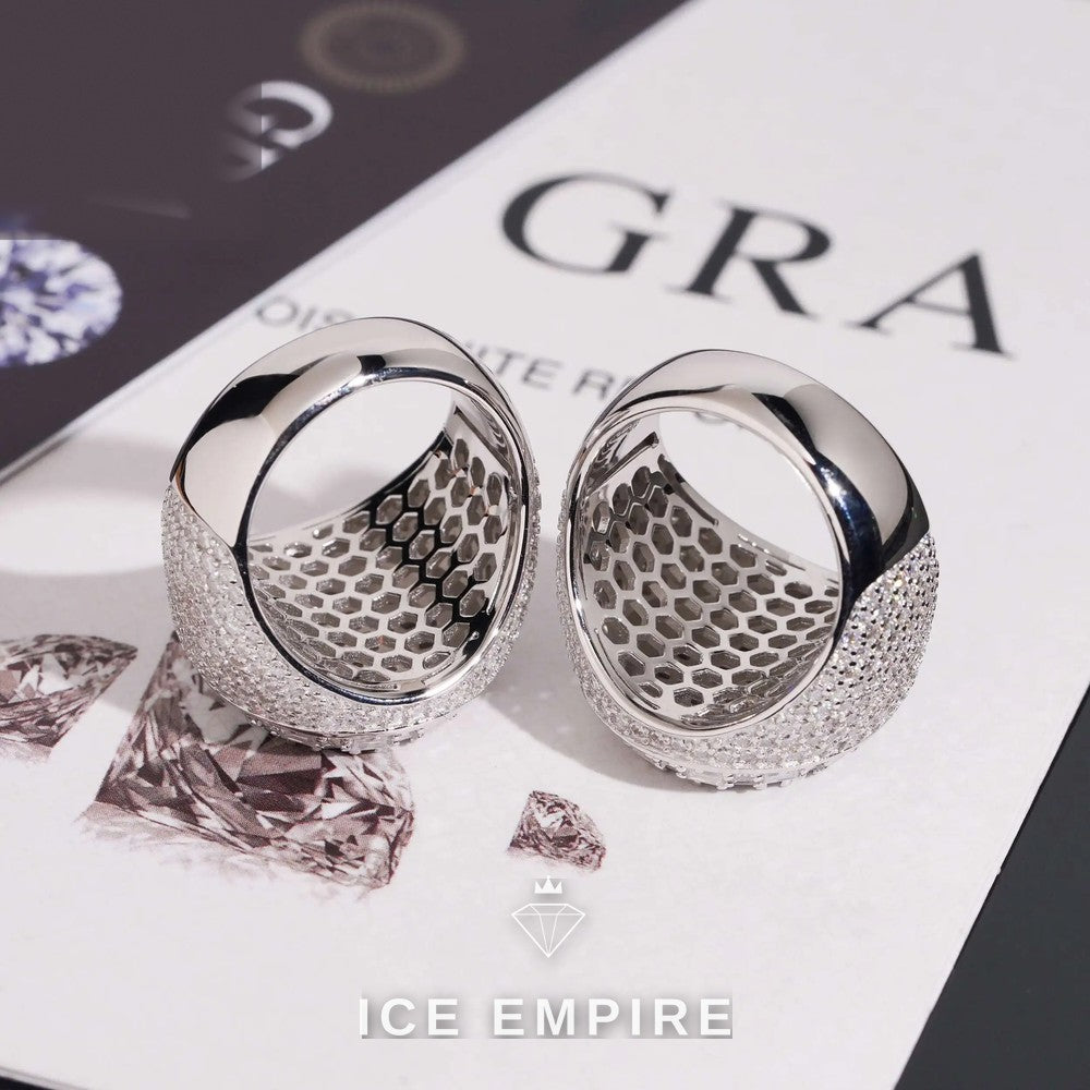 Iced Out 925 Silver Moissanite Ring