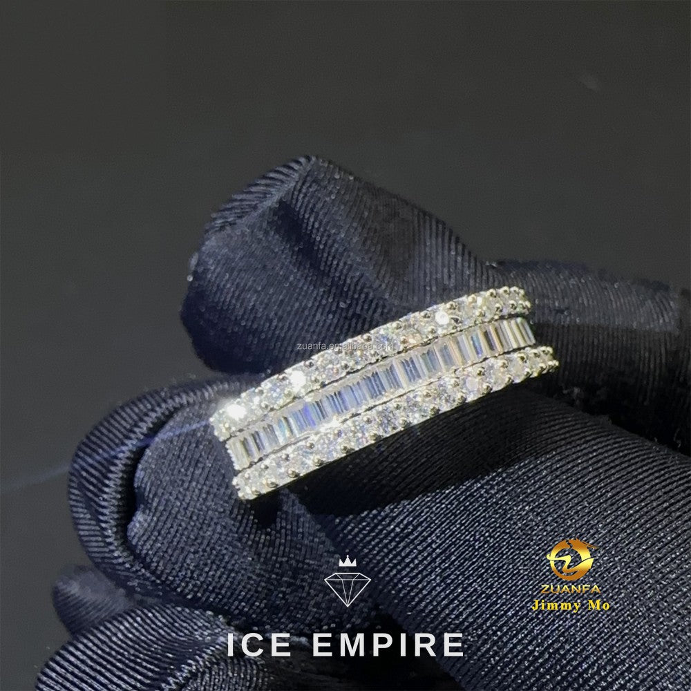 Iced Out Baguette Gold Plated Moissanite Ring