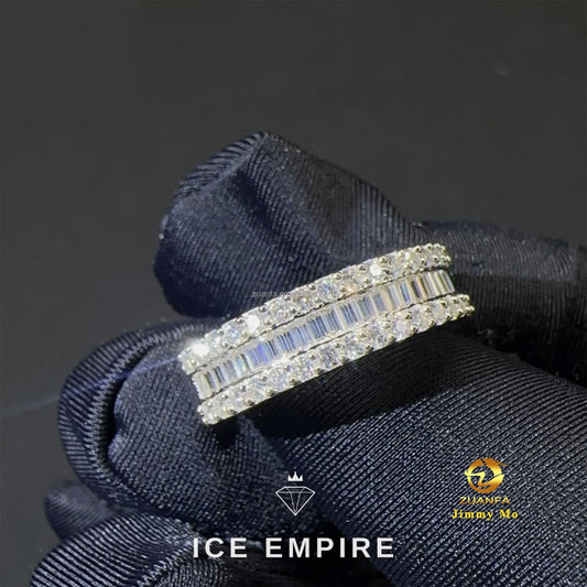 Iced Out Baguette Gold Plated Moissanite Ring