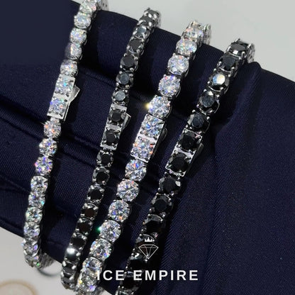 Iced Out 925 Silver Moissanite Tennis Bracelet