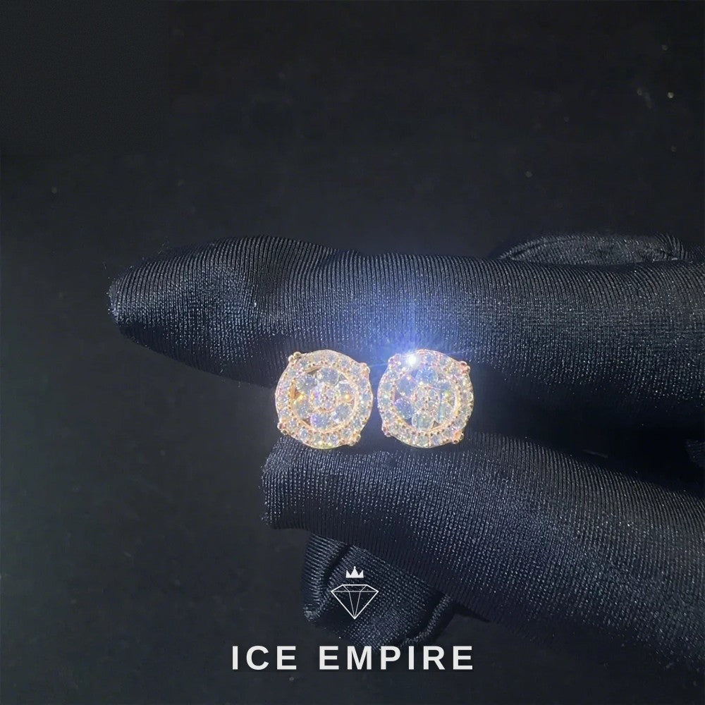 Iced Out 925 Silver Moissanite Stud Earrings
