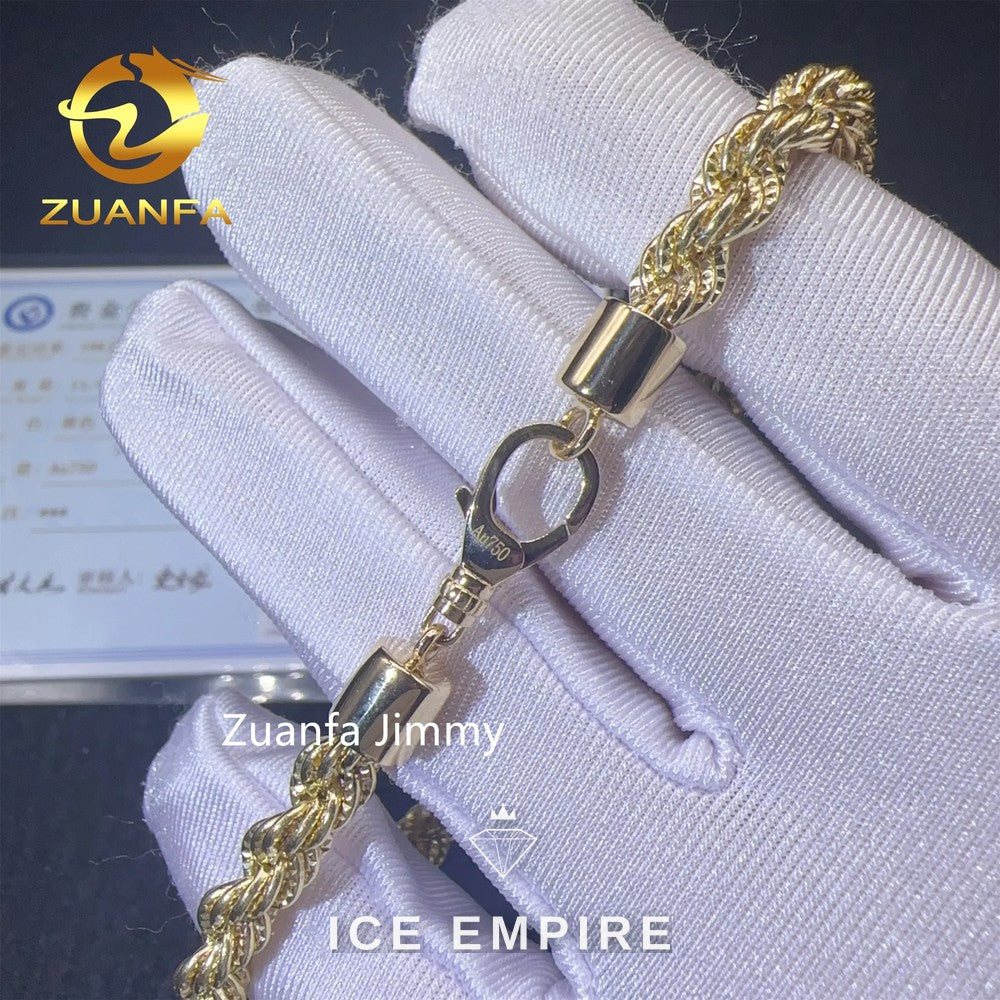 Iced Out 18K Gold Rope Chain