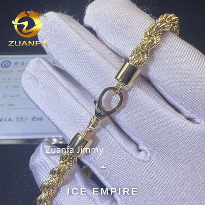 Iced Out 18K Gold Rope Chain