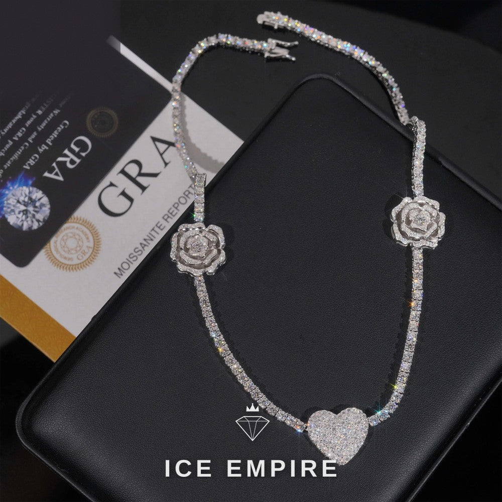 Iced Out Rose Gold Plated Moissanite Cuban Chain