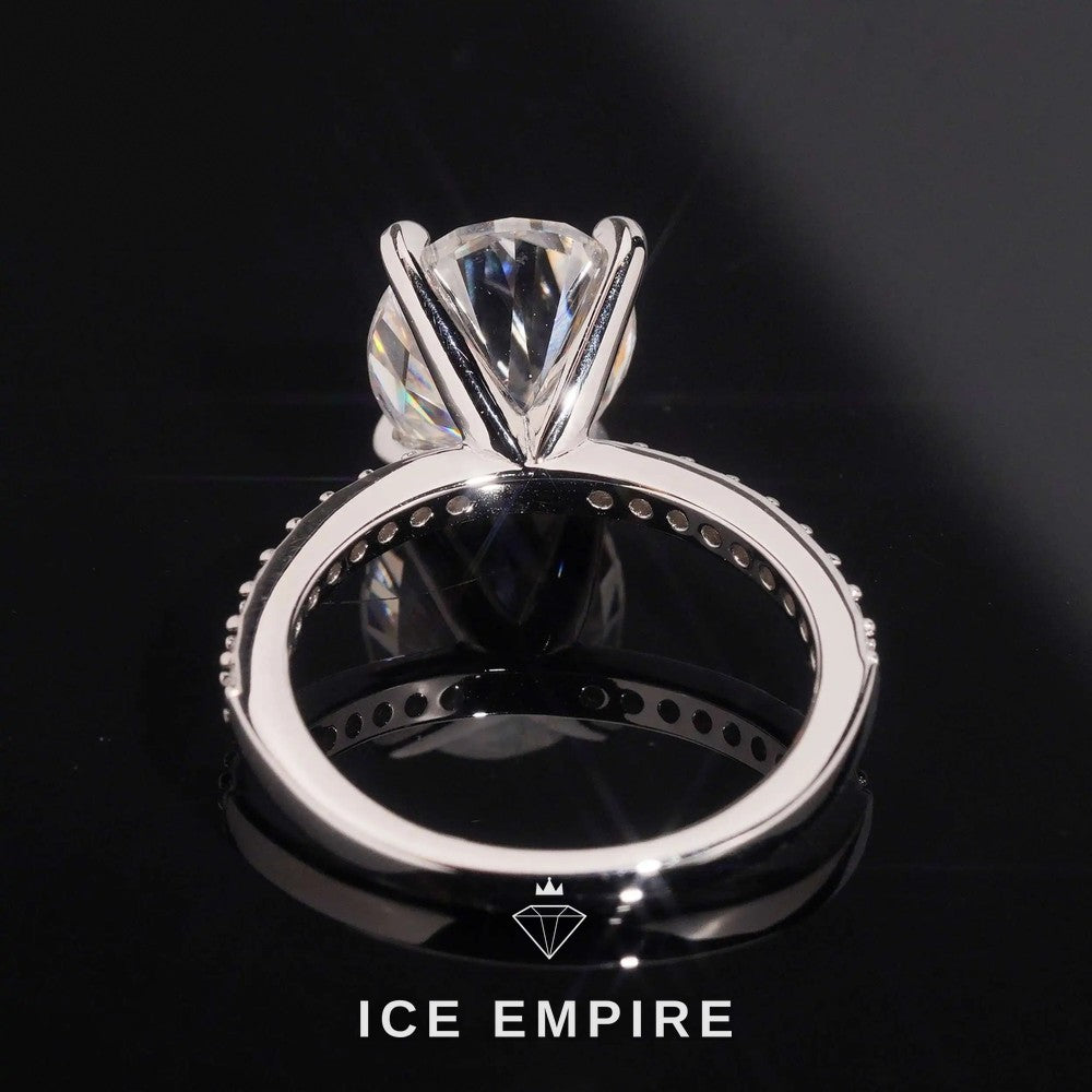 Iced Out 18K Gold Moissanite Wedding Band