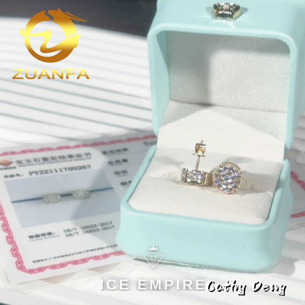 Iced Out Gold Plated Moissanite Earrings