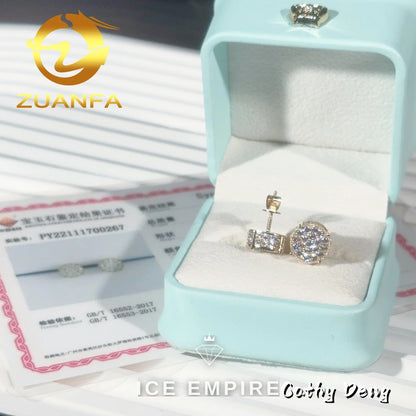 Iced Out Gold Plated Moissanite Earrings