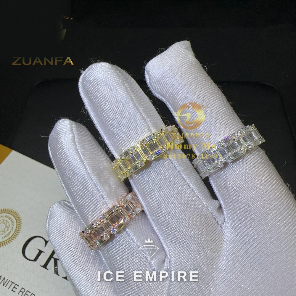 Iced Out Baguette Gold Plated Moissanite Ring