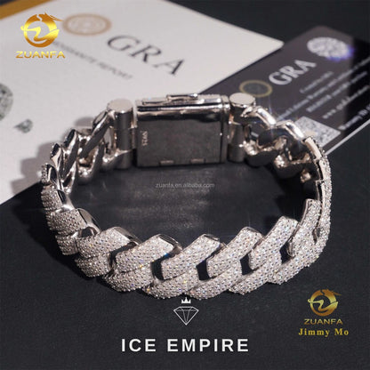 Iced Out 925 Silver Moissanite Cuban Chain