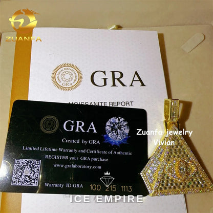Iced Out Rose Gold Plated Moissanite Pendant