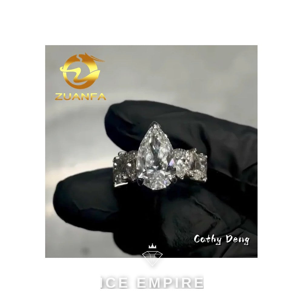 Iced Out Gold Plated Moissanite Wedding Band