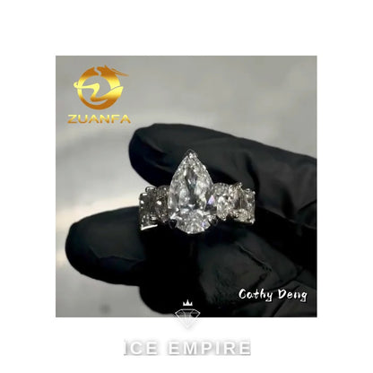 Iced Out Gold Plated Moissanite Wedding Band
