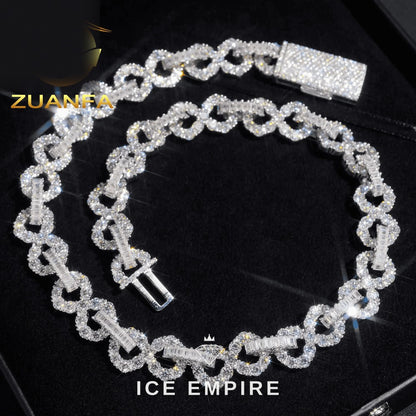 Iced Out Rose Gold Plated Moissanite Cuban Chain