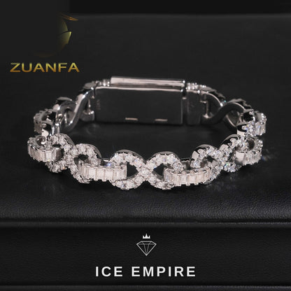 Iced Out 925 Silver Moissanite Cuban Chain
