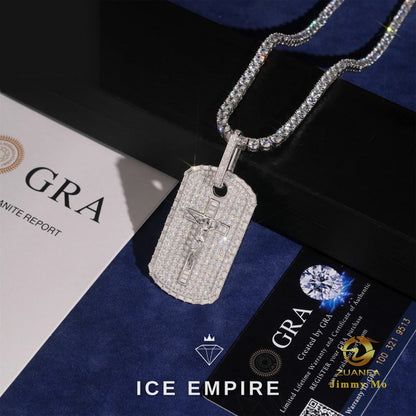 Iced Out Cross 925 Silver Moissanite Pendant