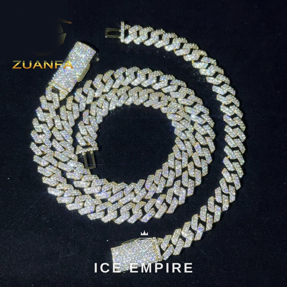 Iced Out Rose Gold Plated Moissanite Cuban Chain