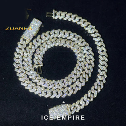 Iced Out Rose Gold Plated Moissanite Cuban Chain