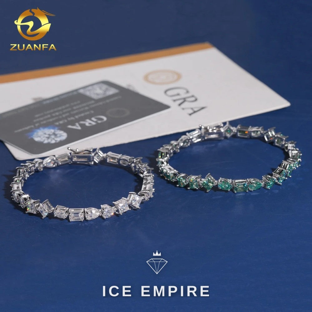 Iced Out 925 Silver Moissanite Tennis Bracelet