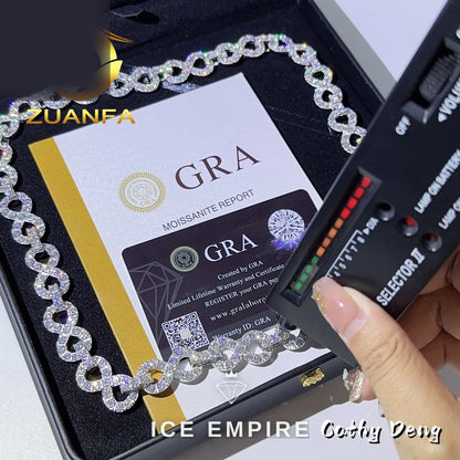 Iced Out Rose Gold Plated Moissanite Cuban Chain