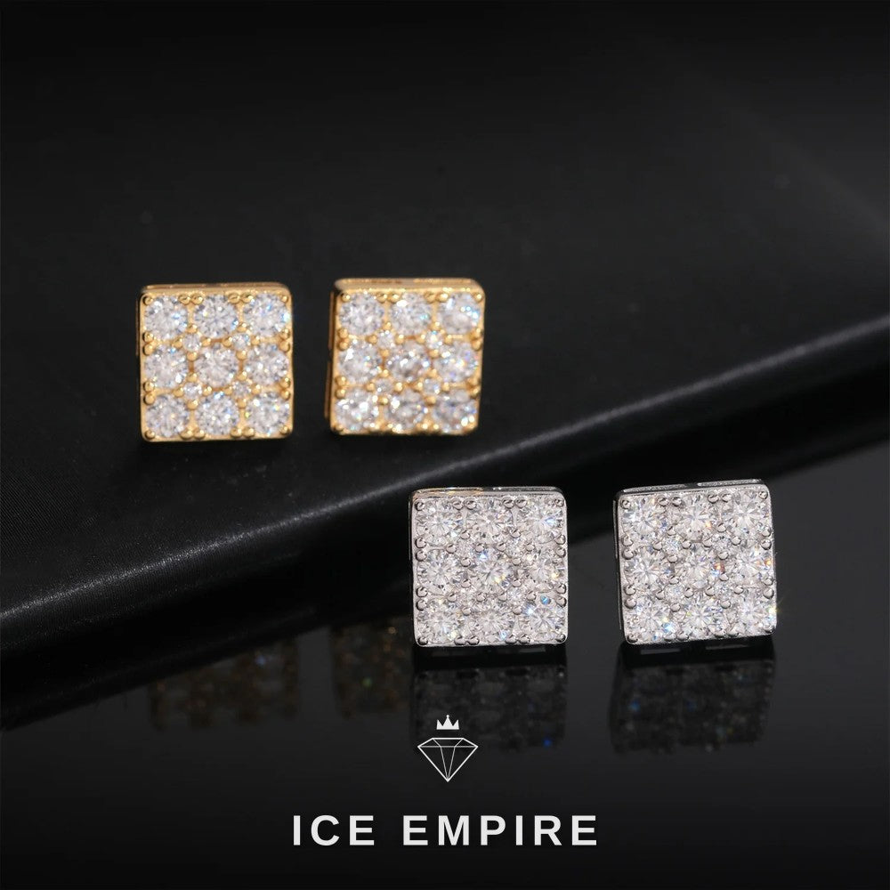 Iced Out Rose Gold Plated Moissanite Earrings