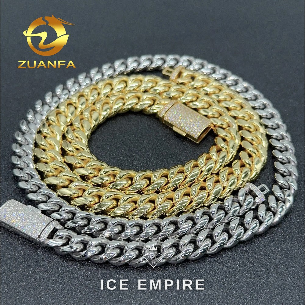 Iced Out Rose Gold Plated Moissanite Cuban Chain