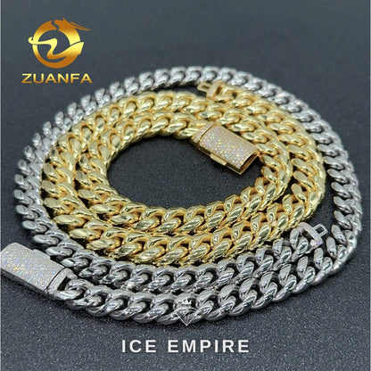 Iced Out Rose Gold Plated Moissanite Cuban Chain