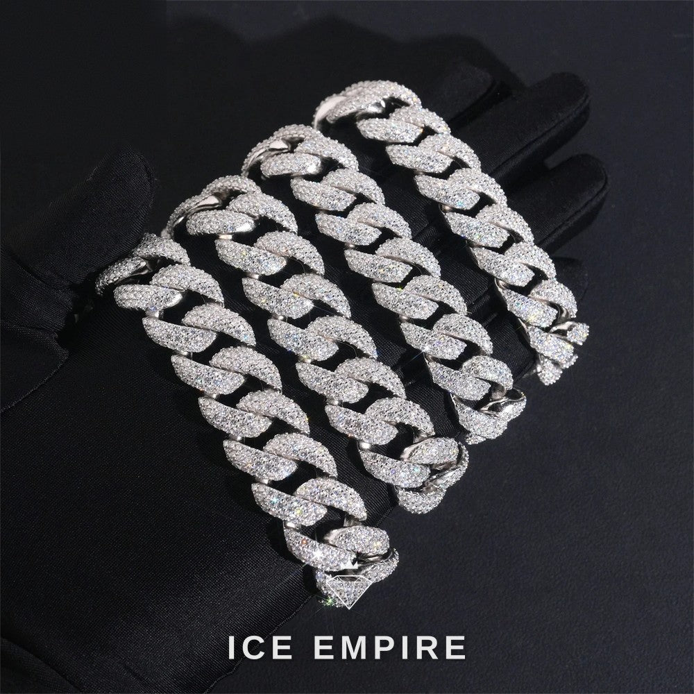 Iced Out Rose Gold Plated Moissanite Cuban Chain