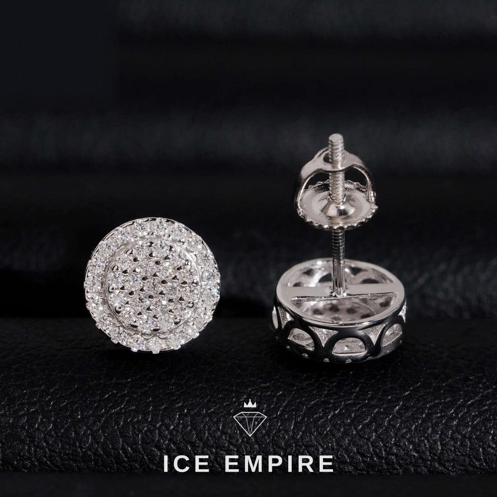 Iced Out 925 Silver Moissanite Stud Earrings