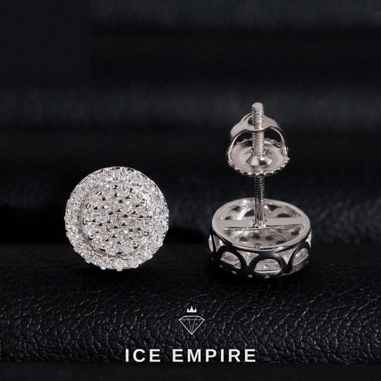 Iced Out 925 Silver Moissanite Stud Earrings