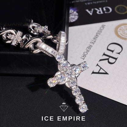 Iced Out Baguette Gold Plated Moissanite Pendant