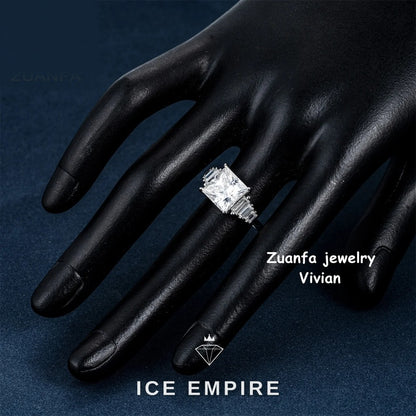 Iced Out 925 Silver Moissanite Ring