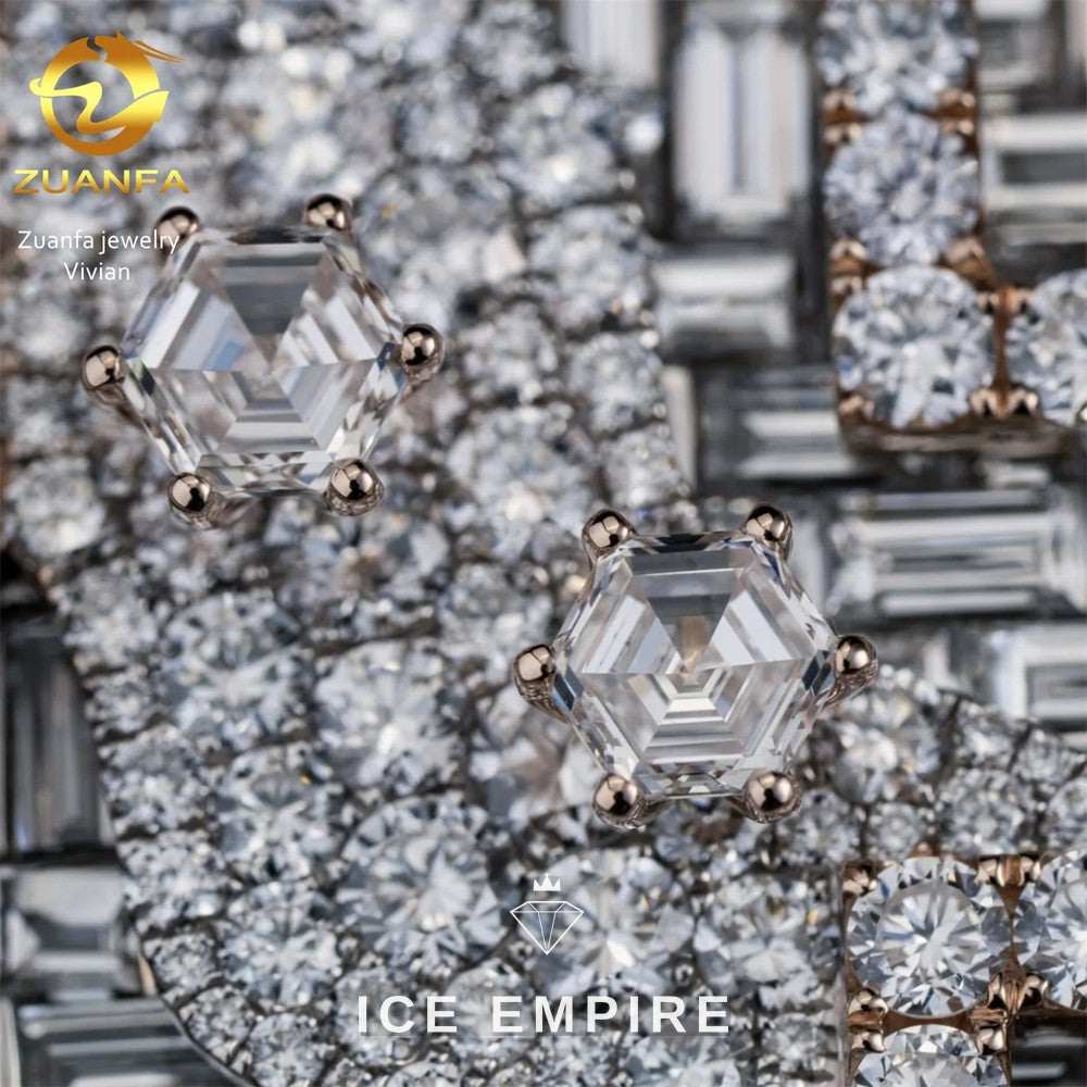 Iced Out Cross Gold Plated Moissanite Pendant