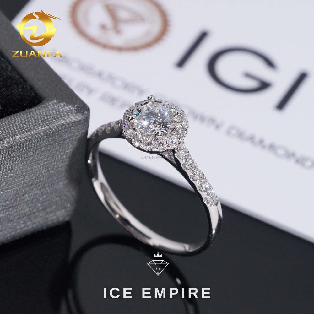 Iced Out Gold Plated Lab Grown Diamond Engagement Ring
